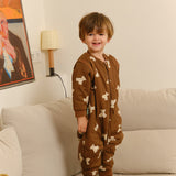 Sleeping jumpsuit with sleeves and socks -Teddy Mocca - TOG 1