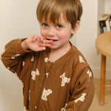 Sleeping jumpsuit with sleeves and socks -Teddy Mocca - TOG 1
