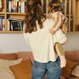 Sleeping jumpsuit with sleeves and socks - Khaki & Rose Stripes - TOG 2.5