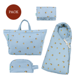 Spaziergang pack Colima (4 produkte): Kinderwagen-Fußsack + Shopper-Tasche + Faltbare Wickelauflage + Kulturbeutel