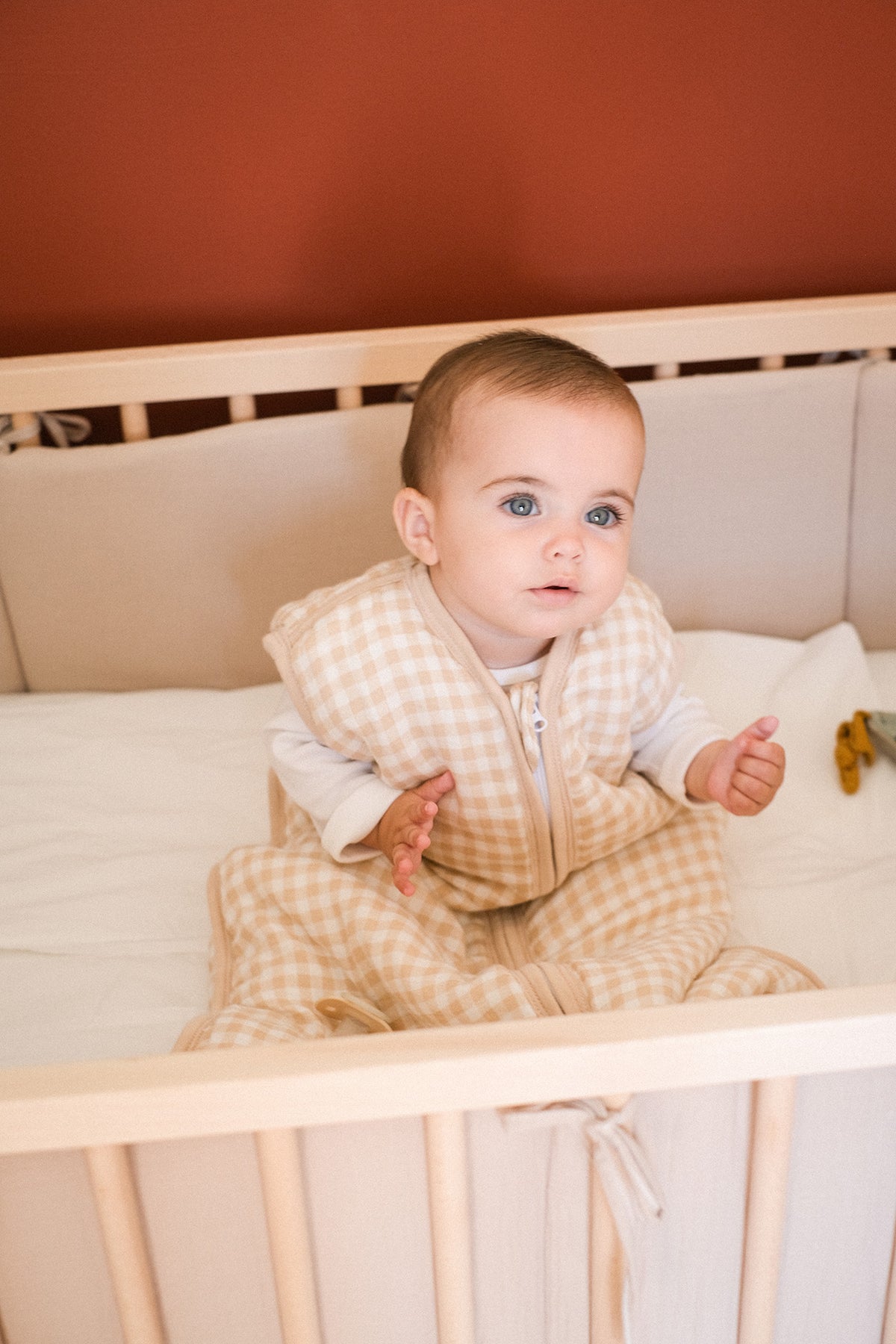Babyschlafsack - Bambus Musselin - Vichy Sand - TOG 1