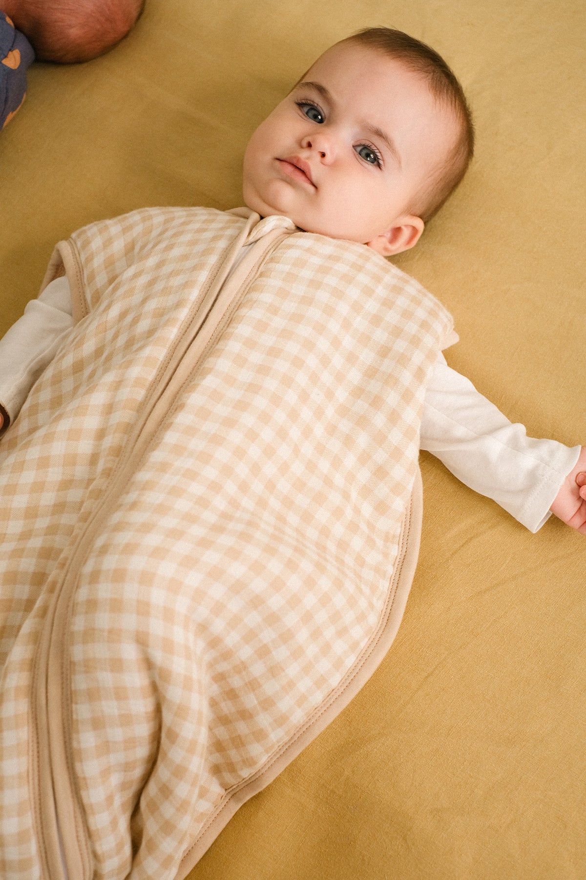 Babyschlafsack - Bambus Musselin - Vichy Sand - TOG 1