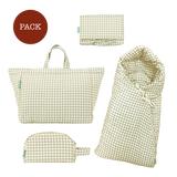 Walking pack Mint Tea (products): Carricot footmuff + shopper bag + changing mat + travel bag