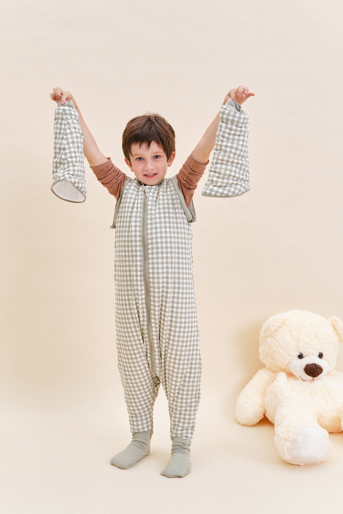 Schlafsack mit Ärmeln und rutschfesten Socken mit Ärmeln und rutschfesten Socken – Mint tea – TOG 2.5