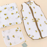 Apples Baby Muslin Pack (2 products): bamboo muslin blanket + muslin sleeping bag TOG 2.5