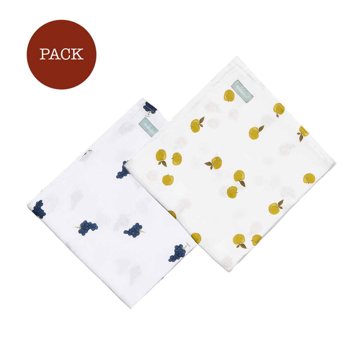 Muslin blanket pack (2 products): Apples & Grapes