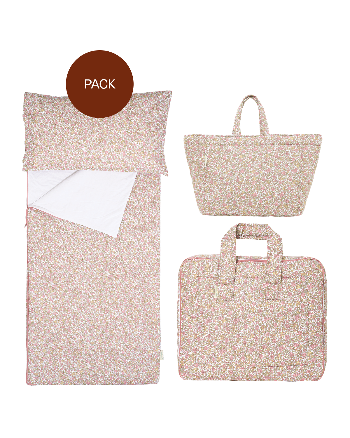 Reiseset: Bettdecke (TOG 1), Einkaufstasche & Reisekoffer Peony