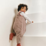 Sleeping jumpsuit with socks - Burgundy Stripes - TOG 2.5