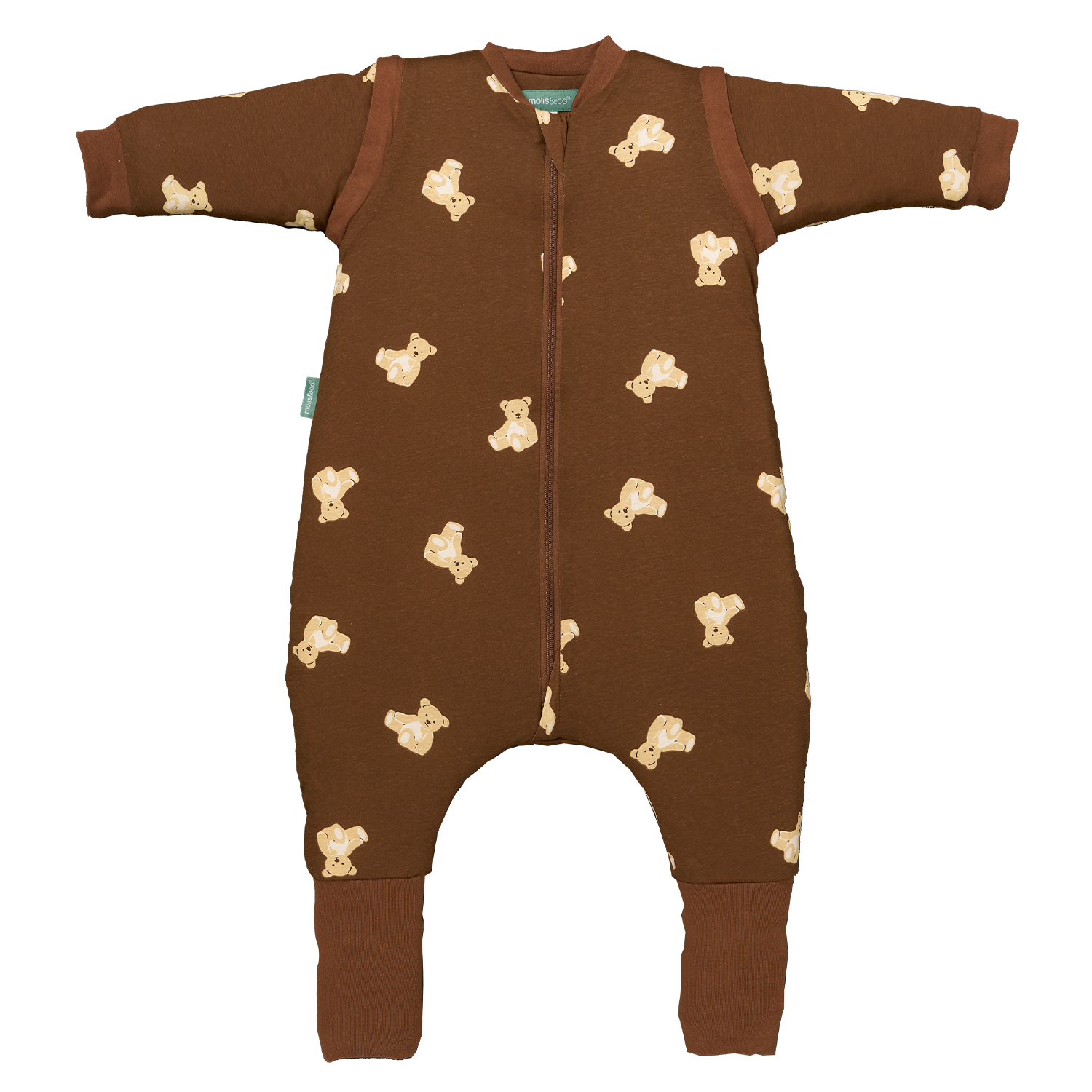 schlafsack mit ärmeln 80 cm Schlafsack mit Ärmeln und rutschfesten Socken – Teddy Mocca – TOG 1