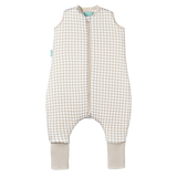 Schlafsack mit Füßen und rutschfesten Socken - Vichy Beige - TOG 2.5