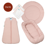 Pack Dusty Rose (4 productos): Sleeping bag TOG2.5 + newborn nest + muslin cotton blanket + crawling mat