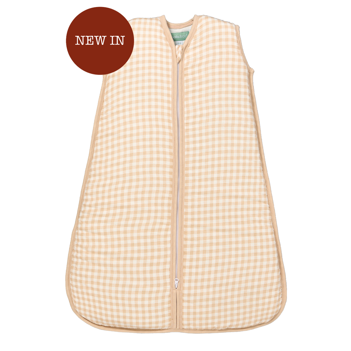 Babyschlafsack - Bambus Musselin - Vichy Sand - TOG 1