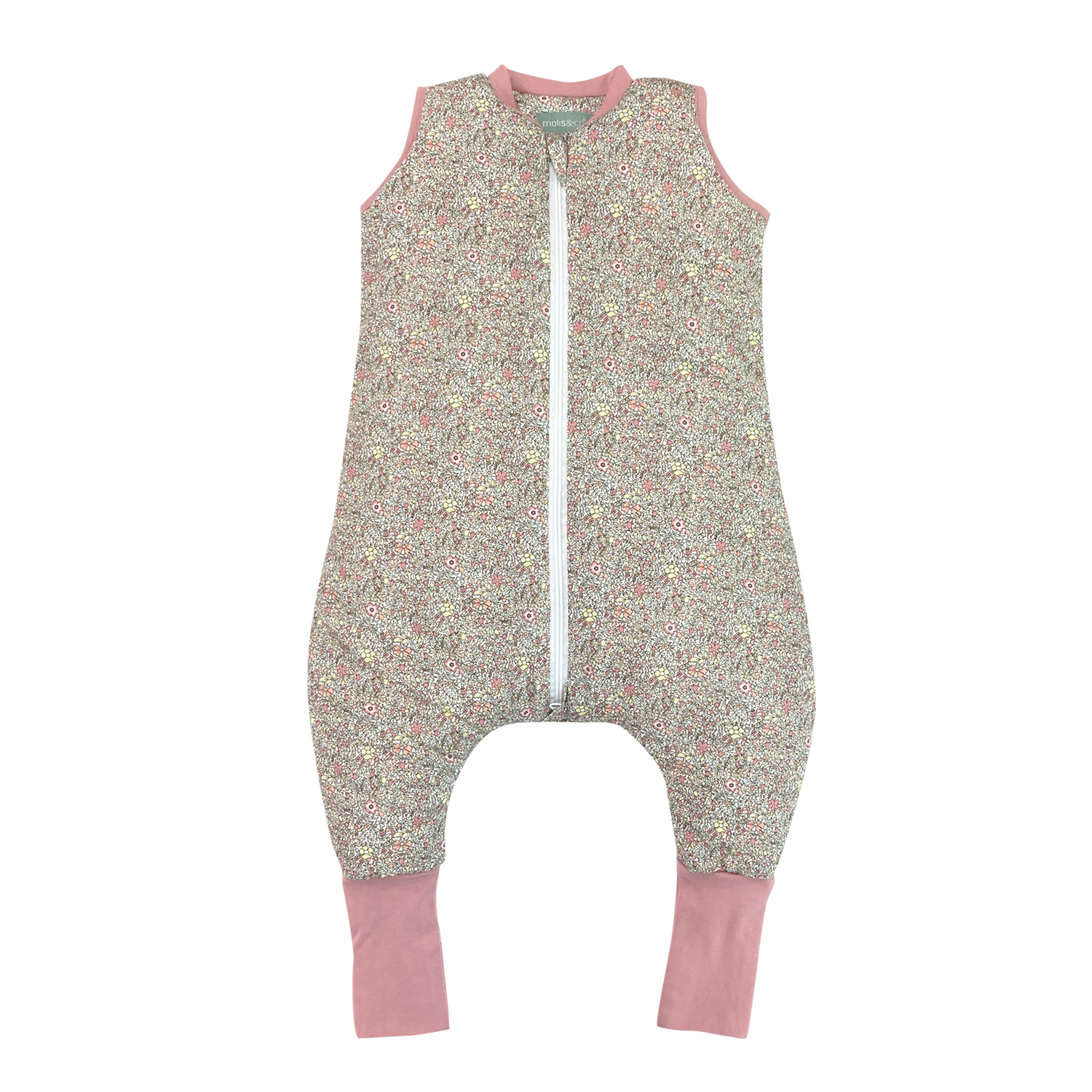 SLEEPING JUMPSUIT PASTEL FLORAL TOG 2 5 WITH SOCKS Molisandco sleeping-jumpsuit-pastel-floral-tog-2-5-with-socks-molisandco