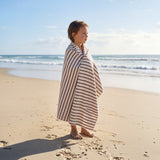 Pack Baño Poncho y Toalla Cream & Brown Stripes