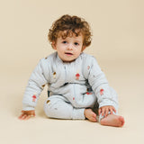 Sleeping jumpsuit with sleeves and socks - Sleepy Bunnies - TOG 2.5
