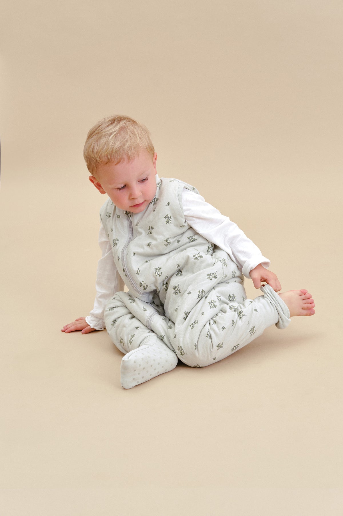 Sleeping jumpsuits with socks- Botany Green - TOG 2.5