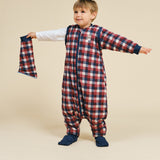 Schlafsack mit Ärmeln und rutschfesten Socken – Vichy red and blue - TOG 2.5