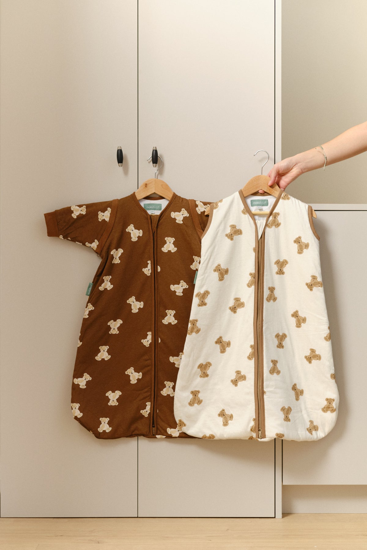 Babyschlafsack mit ärmeln – Teddy mocca - TOG 1