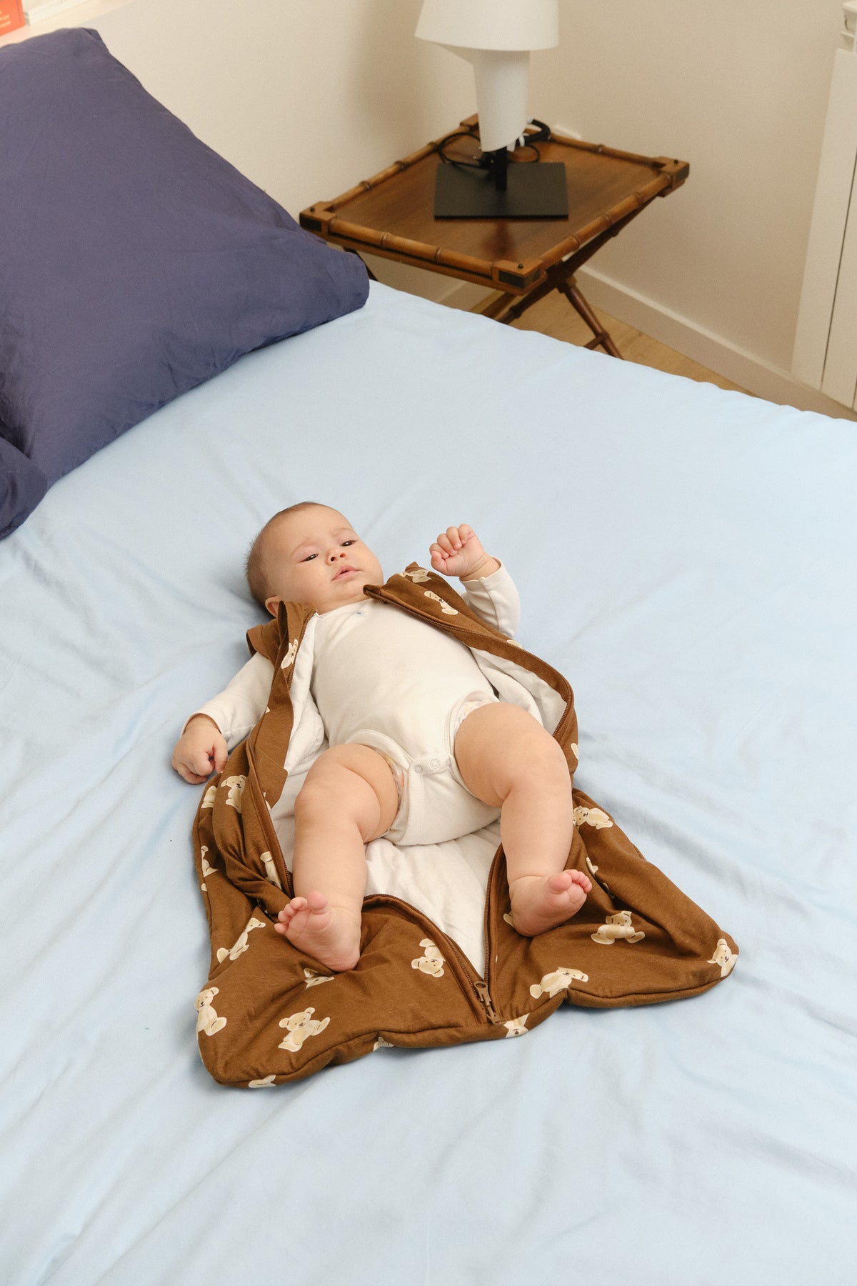 Babyschlafsack mit ärmeln – Teddy mocca - TOG 1