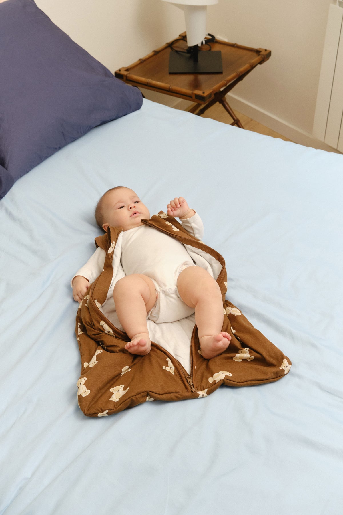 Babyschlafsack mit ärmeln – Teddy mocca - TOG 1