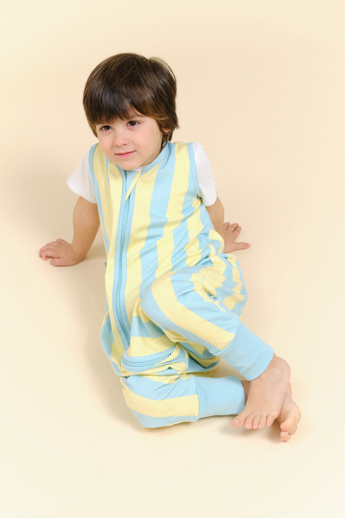 Pijama burbuja - Blue Sunshine Stripes - TOG 0.5