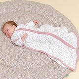 Baby sleeping bag - Bamboo muslin -  Floral Pink - TOG 0.5