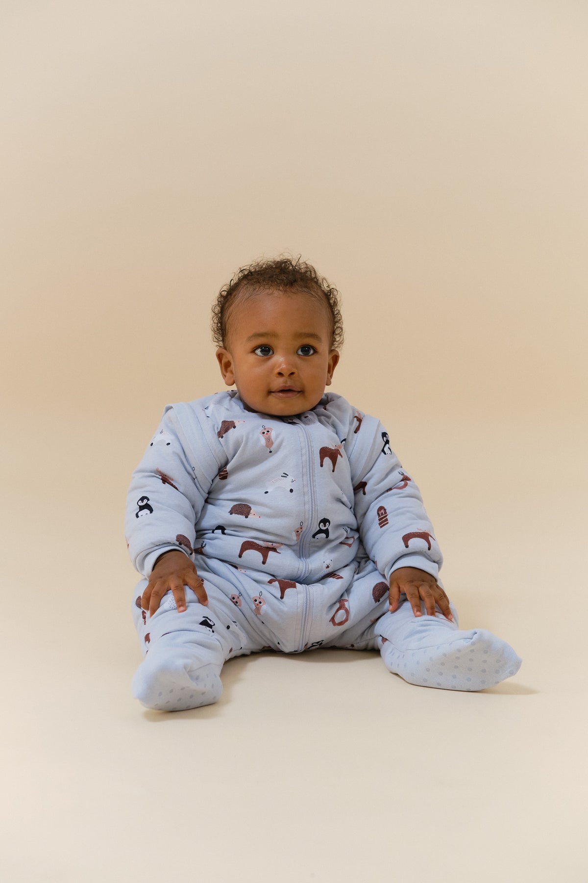Sleeping jumpsuit with sleeves and socks - Winter Animals - TOG 2.5