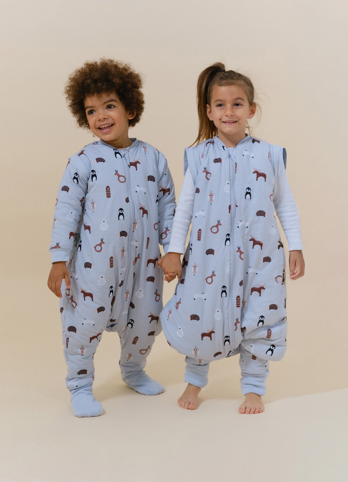 Sleeping jumpsuit with sleeves and socks - Winter Animals - TOG 2.5