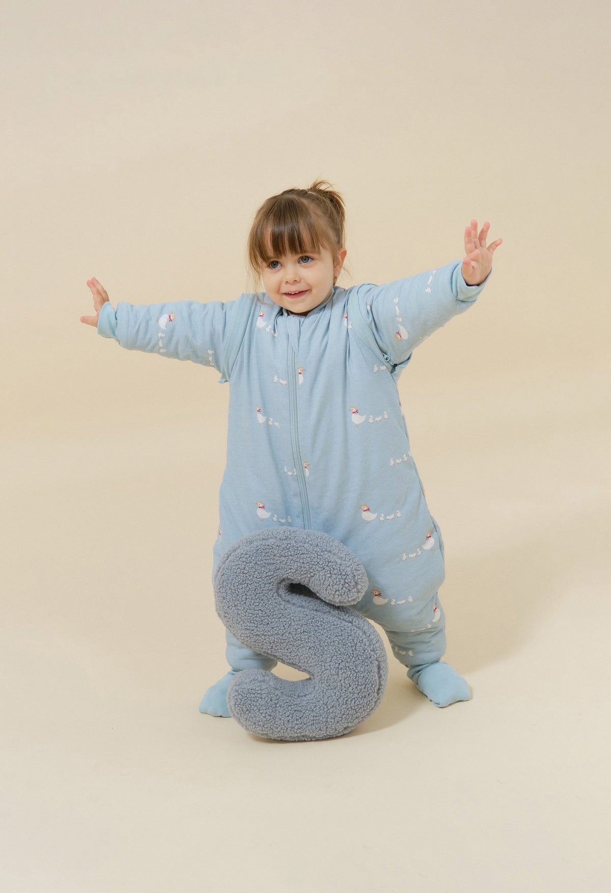 Sleeping jumpsuit with sleeves and socks -  Duck Family - TOG 2.5