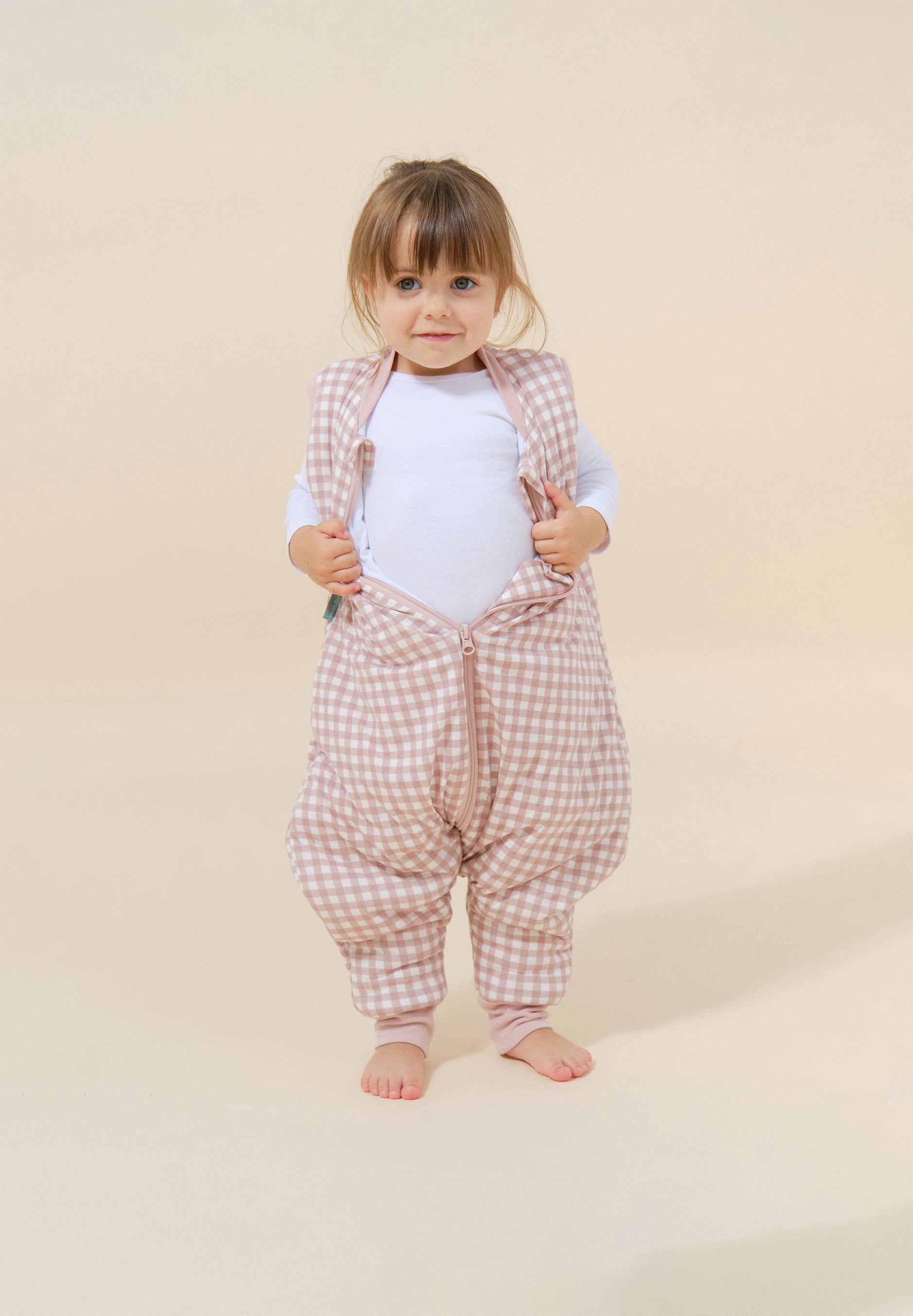 schlafsack pyjama Schlafsack mit Füßen für Babys ideal für den Winter. Dusty Rose