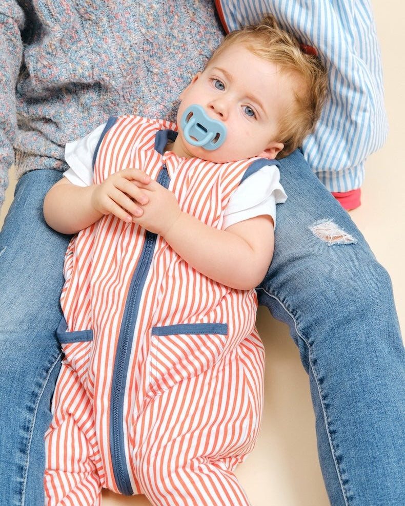 Schlafsack mit füssen und rutschfesten Socken - Sailor orange