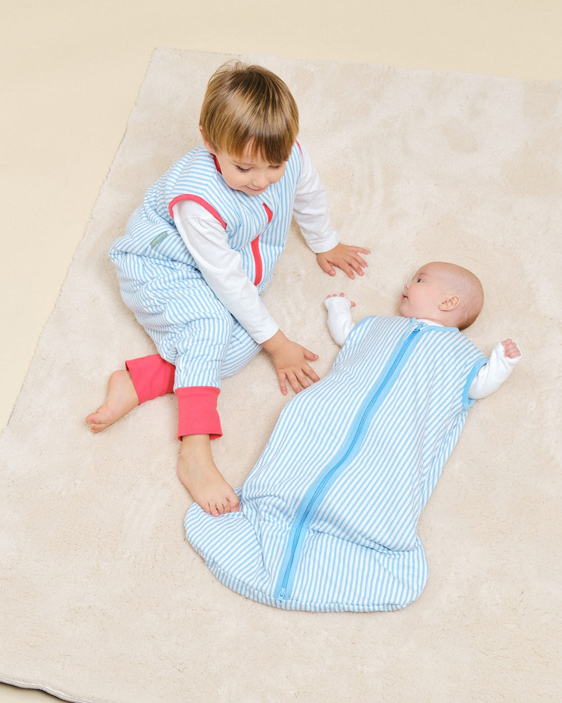 AnZai Sacco Nanna In Lana Merino E Cotone Biologico - Per Bambini 2-24 Mesi - Regolabile Con Cerniera E Fori Per Cinture - Blu