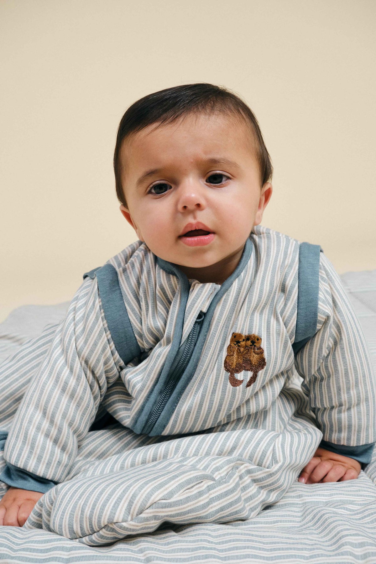 Baby sleep sack with sleeves - Mint Tea - TOG 2.5