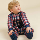 Schlafsack mit Ärmeln und rutschfesten Socken – Vichy red and blue - TOG 2.5