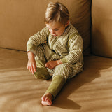 Pijama manta con mangas y calcetines antideslizantes - Olive Green Stripes - TOG 1