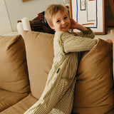 Pijama manta con mangas y calcetines antideslizantes - Olive Green Stripes - TOG 1