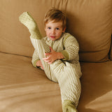 Pijama manta con mangas y calcetines antideslizantes - Olive Green Stripes - TOG 1