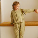 Pijama manta con mangas y calcetines antideslizantes - Olive Green Stripes - TOG 1