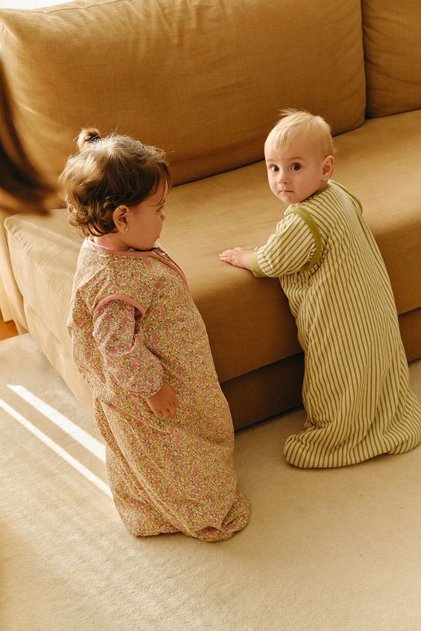 Baby sleeping bag - Olive Green Stripes - TOG 1