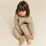 Schlafsack mit Ärmeln und rutschfesten Socken – Brown Checks - TOG 1
