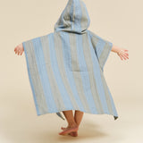 Poncho Towel - Khaki & Blue Stripes