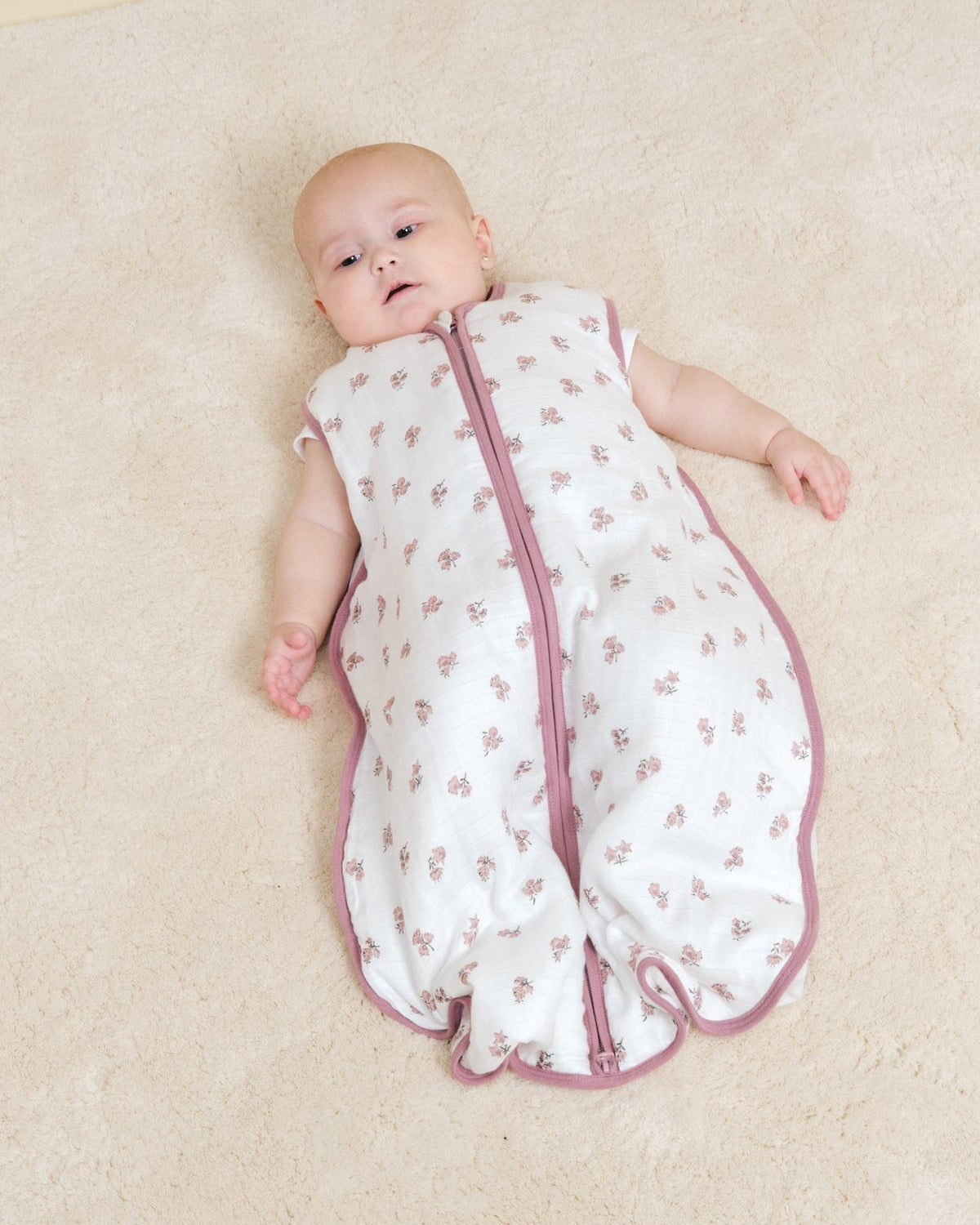 Baby sleeping bag - Bamboo muslin - Tiny Flowers- TOG 1