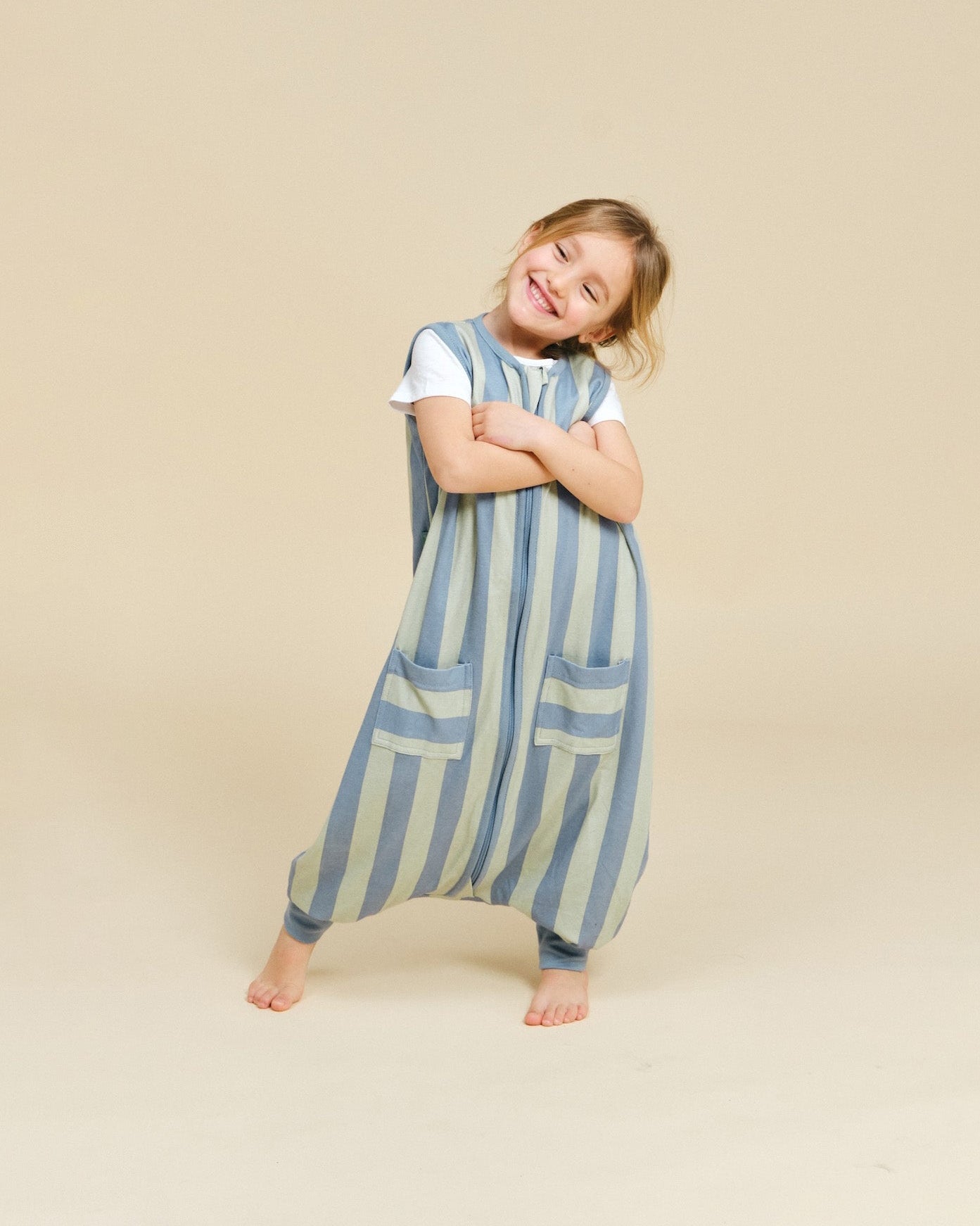schlafsack mädchen 12 jahre Schlafsack mit füssen - Green & Blue Stripes