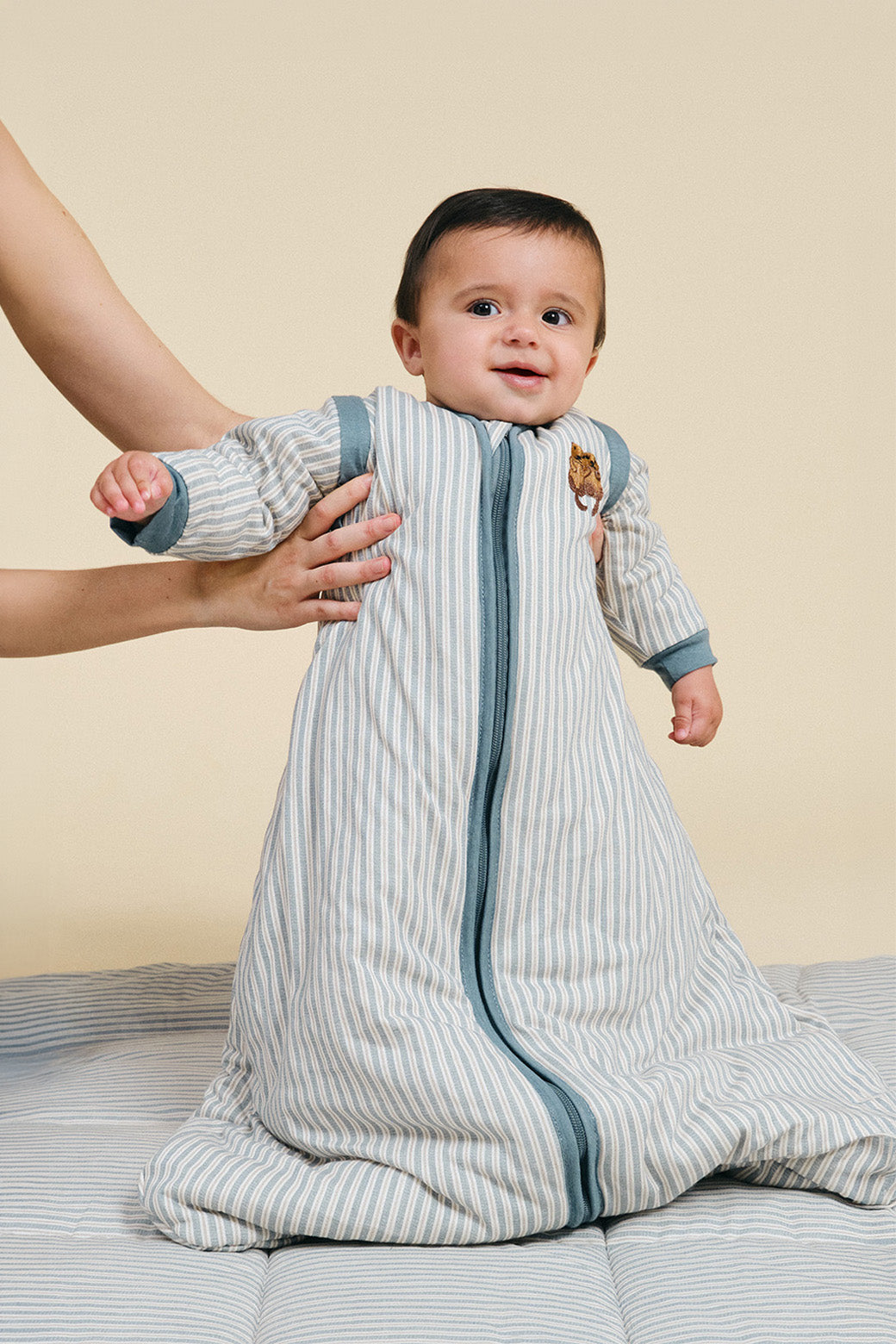 Baby sleep sack with sleeves - Mint Tea - TOG 2.5
