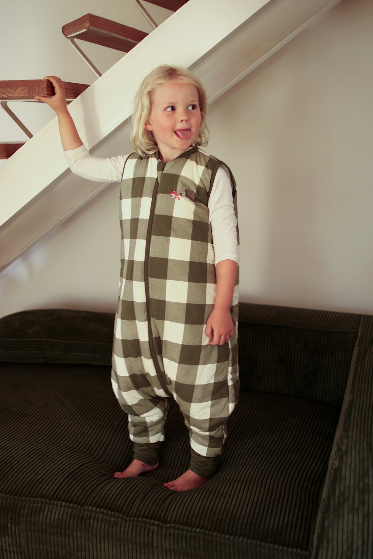 Sleeping jumpsuit with socks - Vichy Forest - TOG 2.5