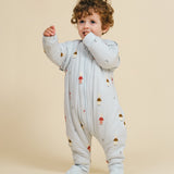 Sleeping jumpsuit with sleeves and socks - Sleepy Bunnies - TOG 2.5