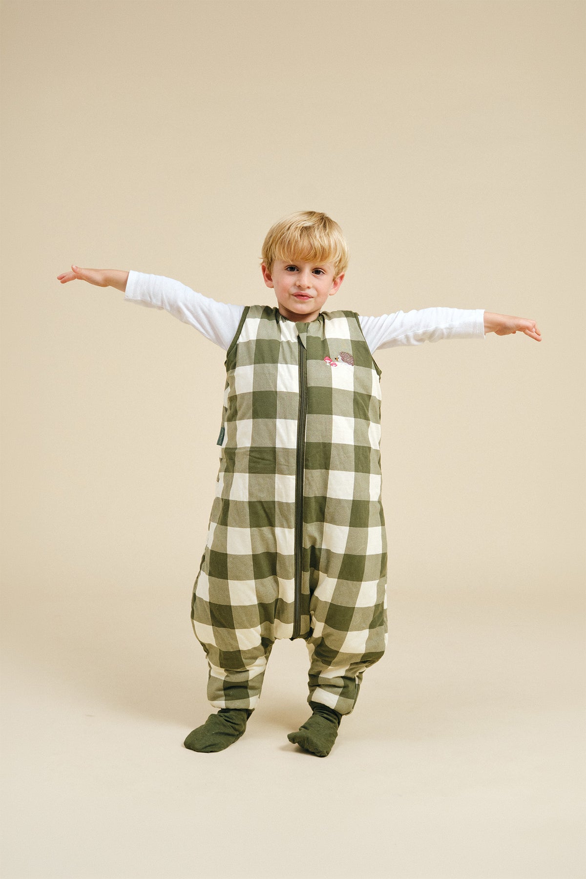 Sleeping jumpsuit with socks - Vichy Forest - TOG 2.5