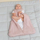 Baby sleeping bag - Navy and Pink Stripes - TOG 2.5