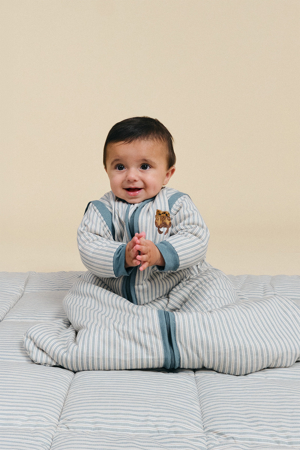 Baby sleep sack with sleeves - Mint Tea - TOG 2.5