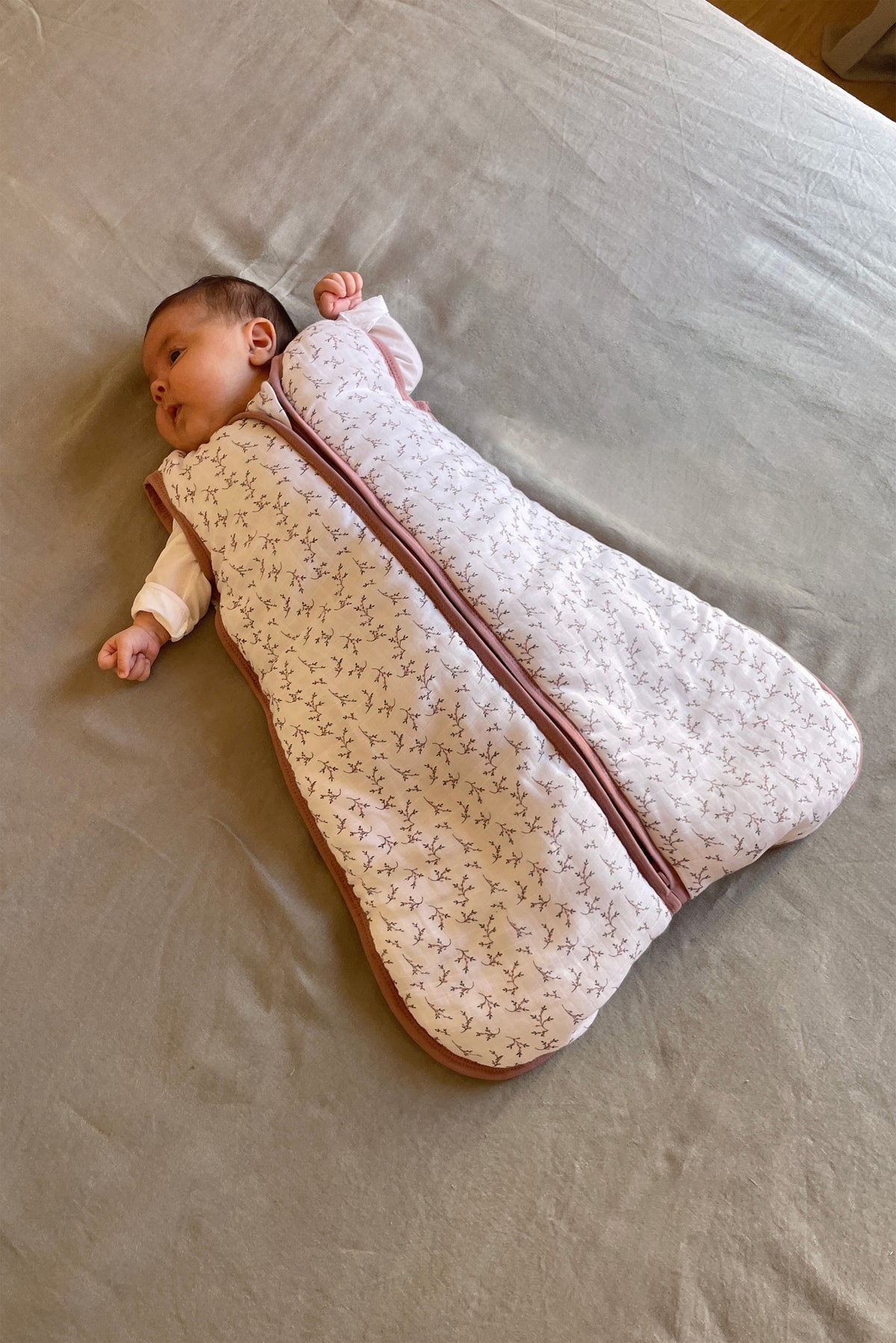 Babyschlafsack - Baumwolle Musselin - Floral Pink - TOG 2.5